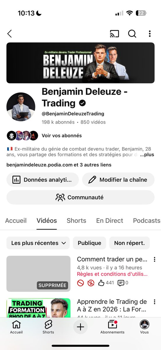 DeleuzeBenjamin's tweet photo. Thank you very much.

In this video, I simply used a catchy title, but the content itself is 100% educational and contains absolutely no promises.

The goal was to take a well-known theme in trading, where many fake gurus make this kind of video, and turn it into something professional by exposing the lies, the misinformation, and the false promises.

On the contrary, many people get scammed by this type of content, and this video was made to restore the truth on the subject.

There is no encouragement toward unrealistic promises, except perhaps in the title, which was only meant to attract beginners and then educate them properly.

Please, I have never had a strike on this channel before.