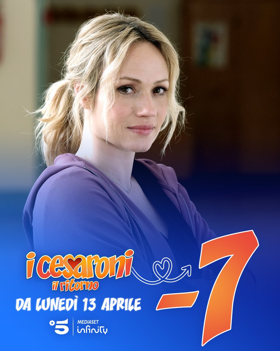 fictionmediaset's tweet image. 💥OMG💥 
Solo una settimana ci separa dalla nuova stagione de #ICesaroni! Emozioni, risate, novità e un pizzico di follia ci aspettano da lunedì 13 aprile su #Canale5 e su #MediasetInfinity🏡❤️

#ChiaraMastalli #FictionMediaset