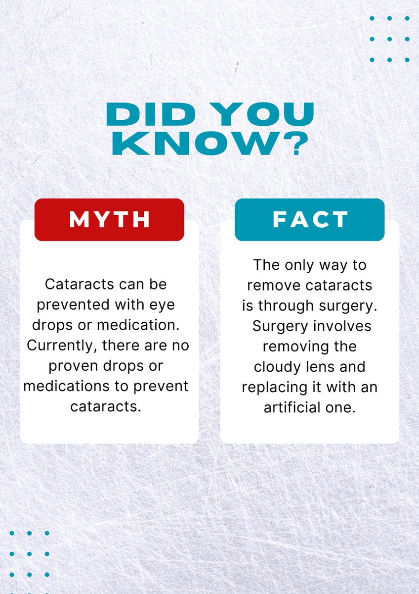 snbfif's tweet photo. Not everything you hear about eye health is true. 👁️✨
Sometimes, a small myth can delay the right treatment and that can change everything.
Don’t let myths blur your vision. Learn the facts &amp; spread awareness.

#eyecareawareness #cataractfacts  #healthawareness #blindfreeindia https://t.co/eauv6OXCSR