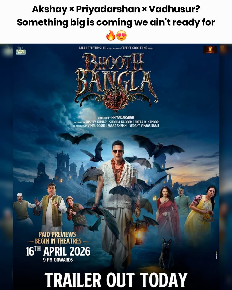 ensemble itna solid hai ki #BhoothBanglaTrailer se expectations high hai ❤️