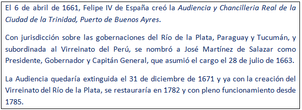 javierleoncio49's tweet image. El 6 de abril de 1661, hoy hace 365 años, Felipe IV de España creó la Audiencia y Chancilleria Real de la Ciudad de la Trinidad, Puerto de Buenos Ayres.
@BsAs_recuerdo,@TSJBaires,@CorteSupremaAR,@CulturaNacionAR,@ANHistoria,@ARGenesp,@EmbEspArgentina,#buenosaires,#Argentina