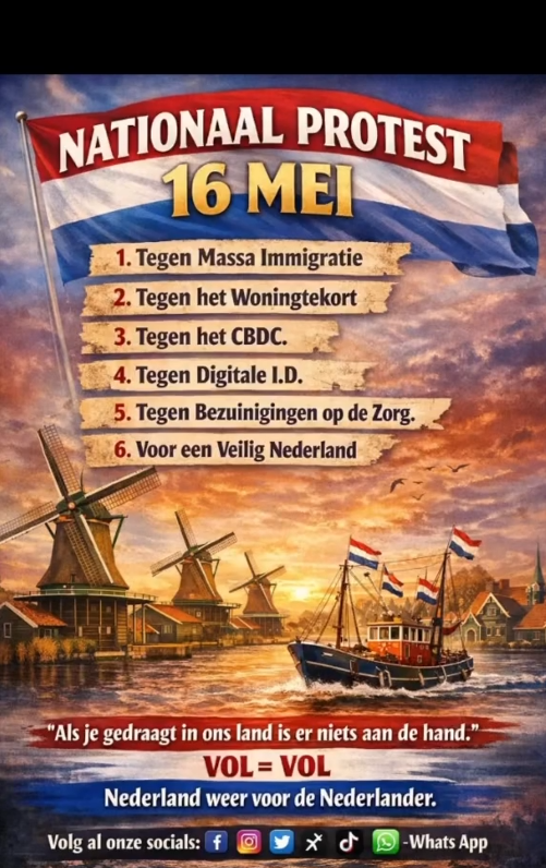 OpaHenk62's tweet image. STA OP...!! EN DOE MEE aan het #nationaalprotest op 16 mei....!!!
#wakeup #nederland tegen kabinet van @D66 LEUGENAARS en @Minpres @RobJetten...!!! #asielzoekers #zorg