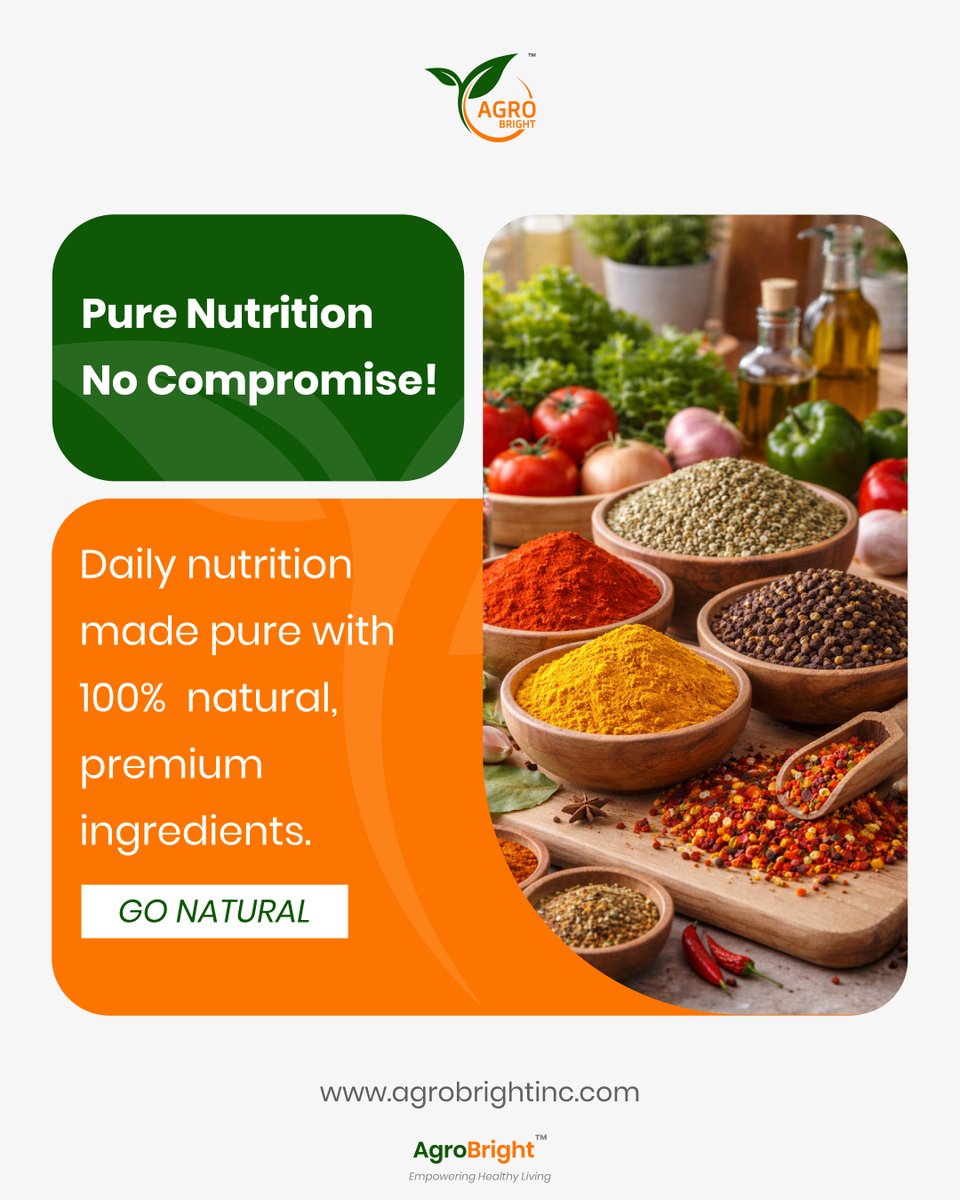 agrobrightinc's tweet photo. Pure Nutrition Delivered

AgroBright presents premium dehydrated vegetables and spices crafted for consistent quality, purity, and everyday nutrition.

#agrobright #agrobrightfoods #dehydratedvegetables #spices #naturalingredients #foodprocessing #agroindustry #foodinnovation https://t.co/KaAkkuc92N