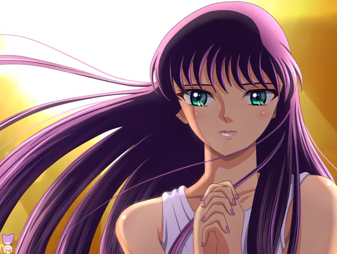 潘恵子 さん生誕祭(4/5) 「#機動戦士ガンダム」 #ララァ・スン X3 「#聖闘士星矢」 #城戸沙織 #アテナ 1枚目は2枚目と3枚目のララァとエルメスを組み合わせて修正した絵 #潘恵子生誕祭2026