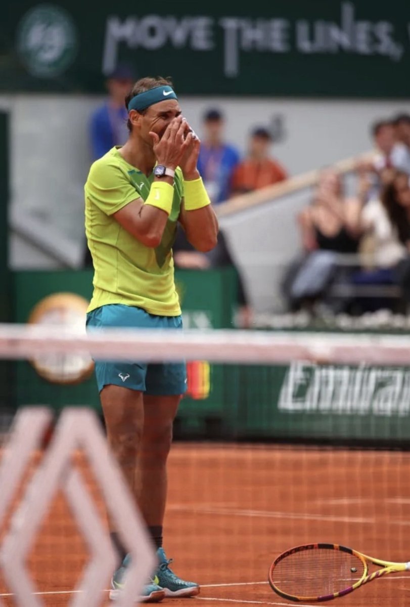 Rafa’s raw authentic emotions after winning his 14th Roland Garros his 22nd Grand Slam title was so humbling, same raw emotions he had was no different than his emotions the 1st time he won &amp; in every win he had in any grand slam tournaments.

<a href="/RafaelNadal/">Rafa Nadal</a> 🐐👑🥇

#RolandGarros22
