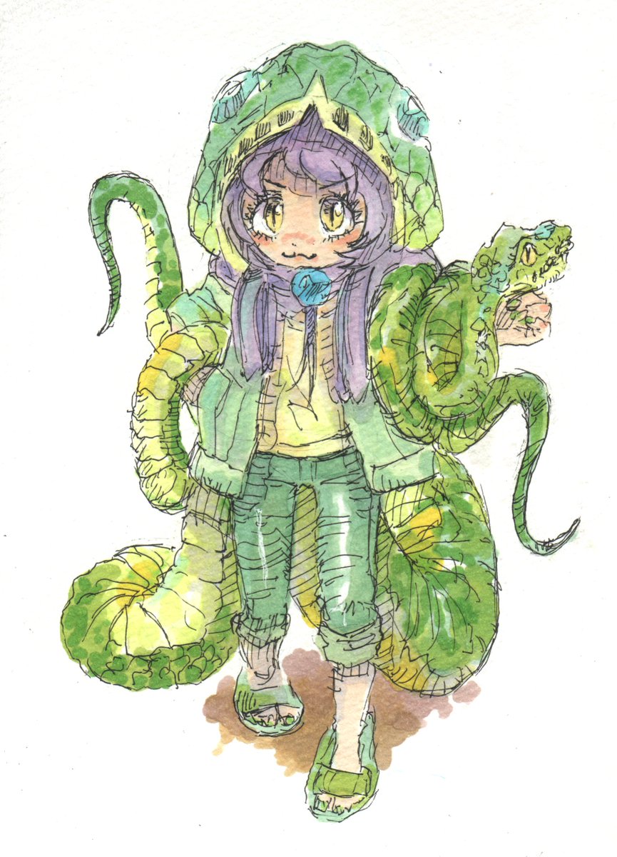 エメラルドツリーボア　　
#KEMONOFRIENDS #けものフレンズ

‥原作はもっともっと綺麗