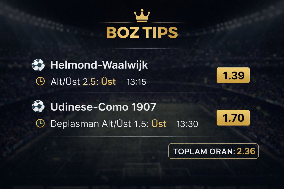 BozTHub's tweet photo. Günün erken seans denemesi
İsteyen canlıdan da takip edebilir
Bol şans ✍️ 🔥
#Futbol #Tahmin #Kupon #BozTips https://t.co/O8SOSv6EPW