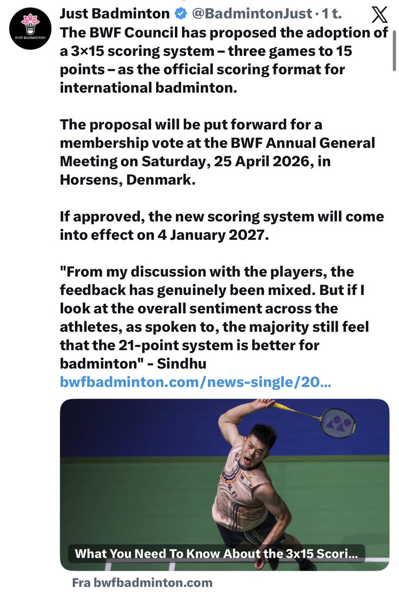 BadmintonBladet🇩🇰…. tweet media