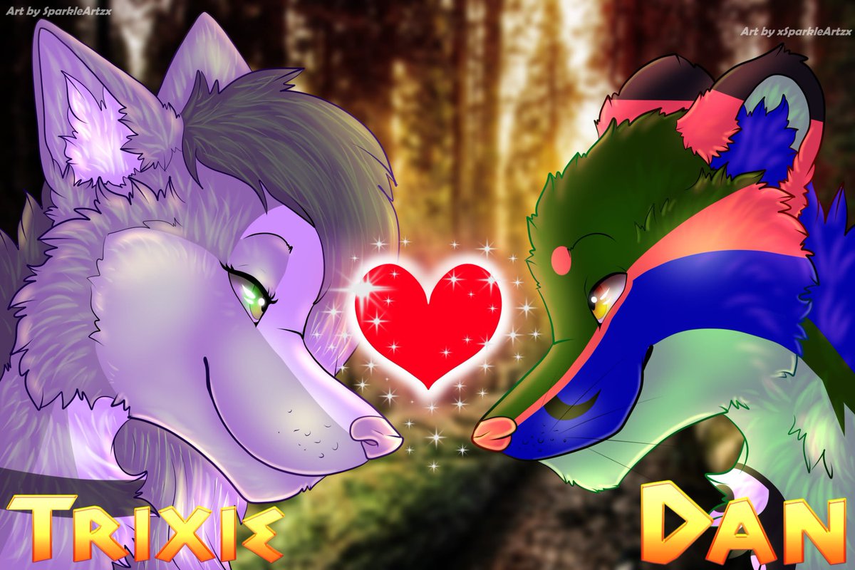 Cute couple art commission✨🫶🏻 
Can be used as pfp or badges ☺️✨❣️

#furry #furryart #furryfandom #furryartist