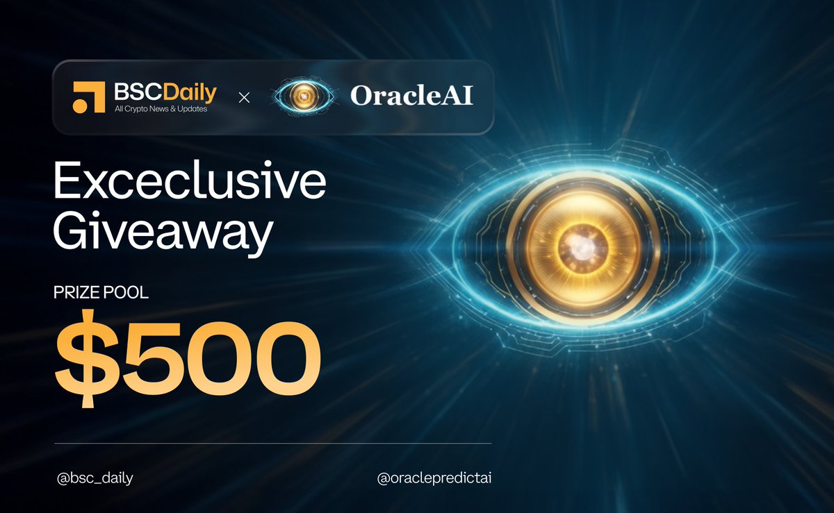 📣 EXCLUSIVE GIVEAWAY EVENT - BSC Daily 🤝 OracleAI Predict

We're thrilled to announce our campaign with 
<a href="/oraclepredictai/">OracleAI Predict</a> to bring on a $500 USDT Giveaway!

🎁 Prizes: $500 USDT For 50 Winners

👉 JOIN NOW: app.galxe.com/quest/bscdaily…

📅 Timeline: 08:00 UTC 6th April - 17:00 UTC