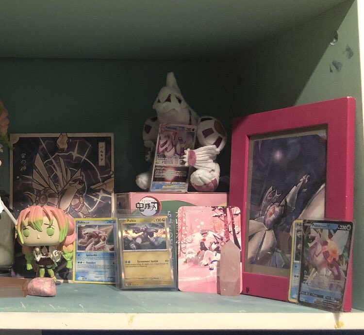 nikokitsu's tweet photo. @Ommetaphobian Sorry for not answering uuuu but here is my Palkia side of the shelf (I need to find more merch) https://t.co/ESnhkFriar