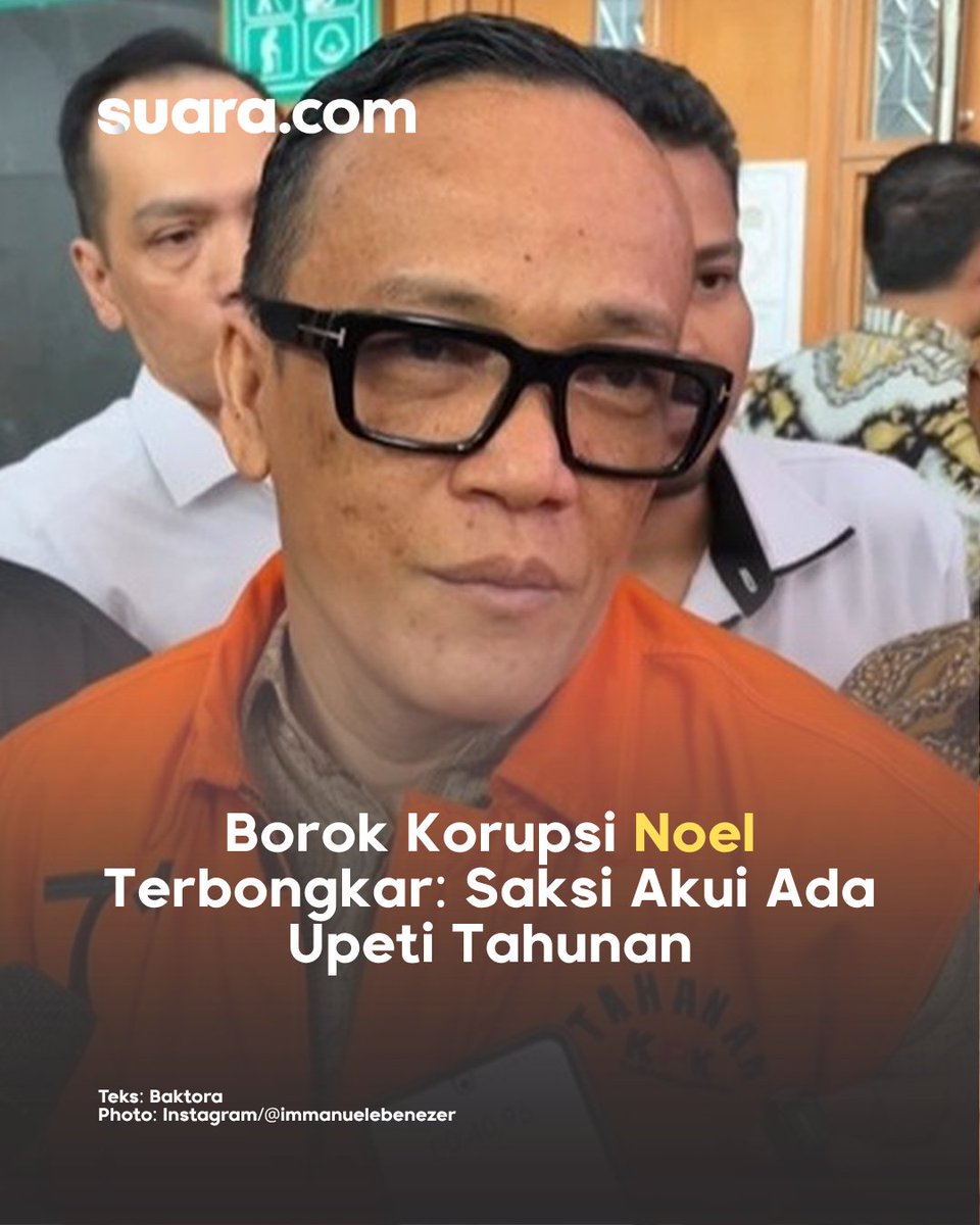 suaradotcom's tweet image. Uang rakyat atau pelicin jabatan? Saksi kunci akhirnya buka suara soal setoran Rp100 juta per tahun demi selembar sertifikat di tangan Noel.

Baca selengkapnya: suara.com/news/2026/04/0…

#immanuelebenezer #korupsi #K3 #noel #saksikunci BM
