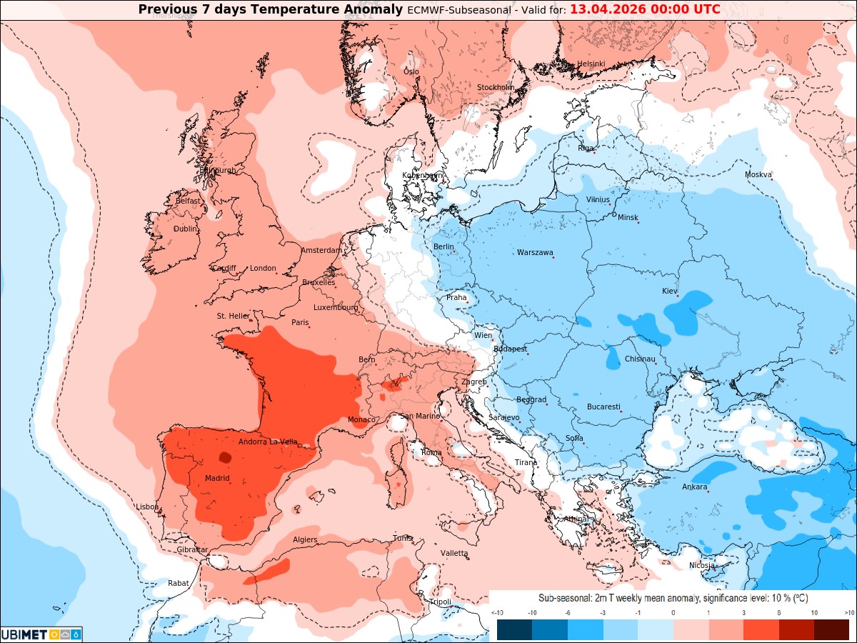 meteonewsSA's tweet photo. Une douceur #exceptionnelle pour la saison est attendue jusqu'à jeudi en Suisse. Et d'une manière générale, tout l'Ouest de l'Europe sera concerné par ces importantes anomalies. Il fera par contre plus frais entre les Pays baltes et la mer Noire. (Carte ECMWF-UBIMET) https://t.co/769Ppc0ItO