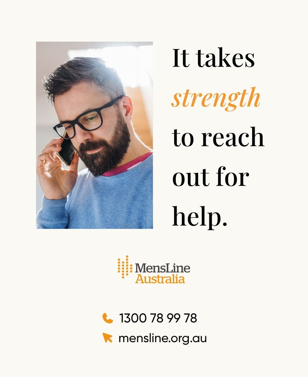 MensLine_Aus's tweet photo. It takes strength to reach out. And when you're ready, MensLine is here to listen without judgement.

Free and available around the clock. Call 1300 78 99 78 or visit https://t.co/wvC7s9b8eF. https://t.co/hjzBDRGhkp