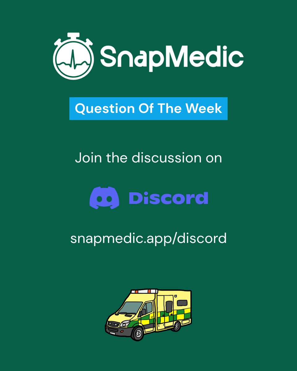 SnapMedic's tweet photo. 🚑 Ambulance Question of the Week

What's the best crew snack for a long shift?

No judgement zone - just curious minds! 🧠

💬 Have your say: https://t.co/NyibkkSxuo https://t.co/BGzeYVGlXa