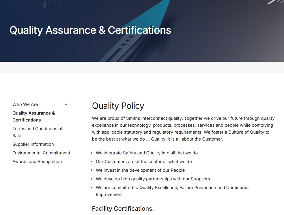 smithsinterconn's tweet image. Did you know?
On our website, you can easily find all the certifications for our sites in one place.
Browse the page and look for the quality certification you need, everything is just a click away!
🔗smithsinterconnect.com/our-company/qu…

#qualityassurance #certifications