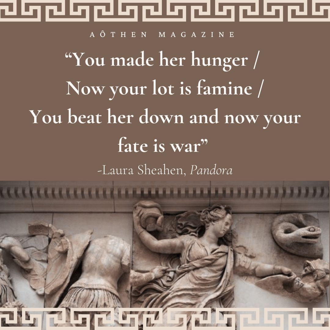 AothenMagazine's tweet photo. Laura Sheahen puts a twist on the consequences of Pandora's box in her poem for Issue 10 - hit the link on our profile to read the whole thing 🧡 https://t.co/KiqQPyURPj