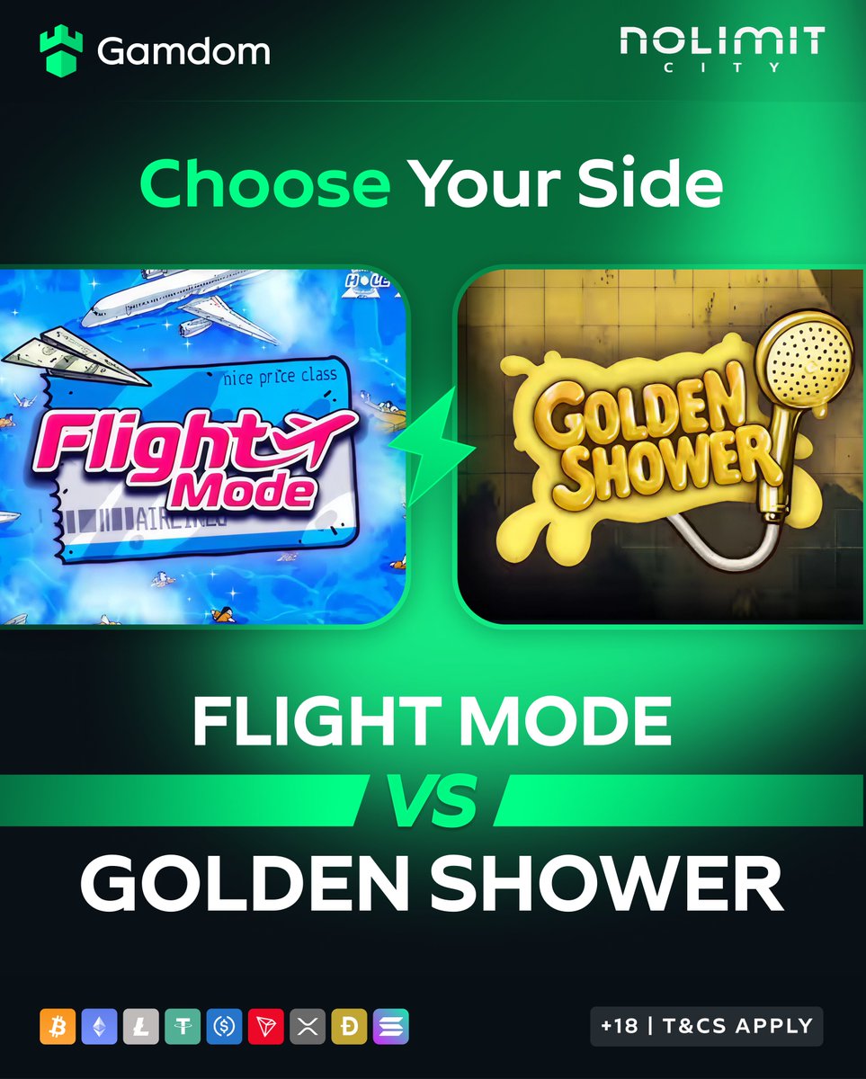 🎰 Battle of the Slots: NLC! 🎰

#Team ✈️ Flight Mode 🆚 #Team 🚿 Golden Shower

Drop your <a href="/gamdom/">Gamdom.com</a> userID with your pick &amp; 🔁 for a shot at FREE Spins! 🎁

*KYC Level 2 verified Gamdom users only