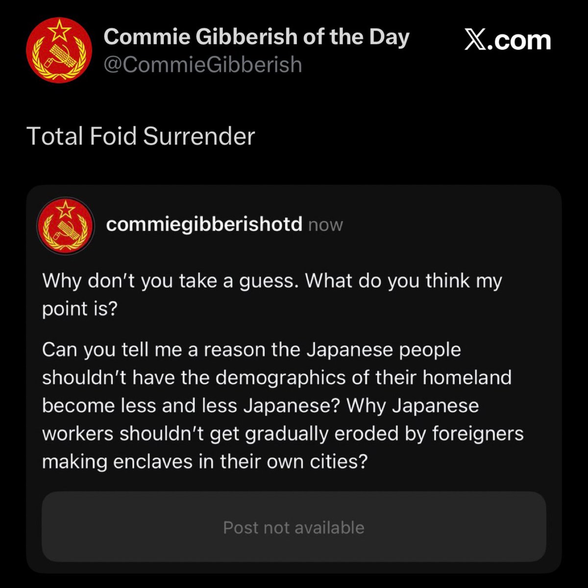 Commie Gibberish of the Day tweet media