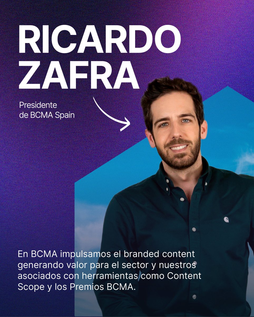 BCMA_Spain's tweet photo. 🎙️ Estrenamos #BCMAPeople con Ricardo Zafra, presidente de BCMA Spain.  

Una visión clara: el Branded Content ya no es opcional, es clave para conectar y generar negocio.  

Descúbrelo en el carrusel 👇 https://t.co/Lg9JOdJDOn