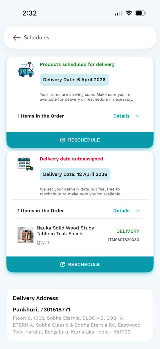 Its_Pankhurii's tweet photo. @FurlencoSupport @Furlenco127783 Pathetic customer support. Damaged product delivered, no cancel option, and even after I clearly asked on call to cancel the next delivery, it still wasn’t done. How is this acceptable? https://t.co/8XYCrFW6Jf