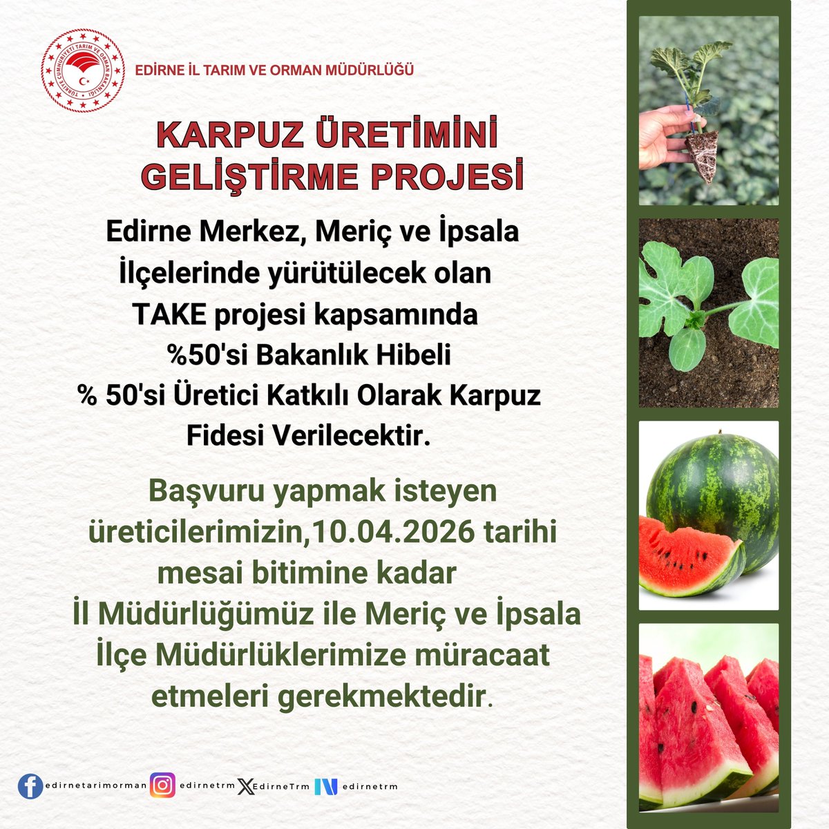Edirne İl Tarım ve Orman Müdürlüğü tweet media