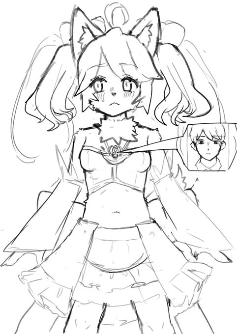 変身アイテムに変身前の姿が"保存"されて見えてるタイプの元人間魔法少女メスケモ 