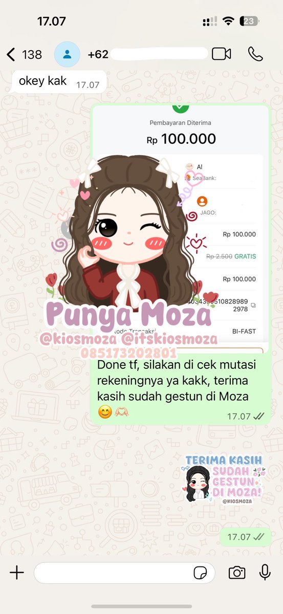 Moza || Backup Akun 1300+ testi Gestun tweet media