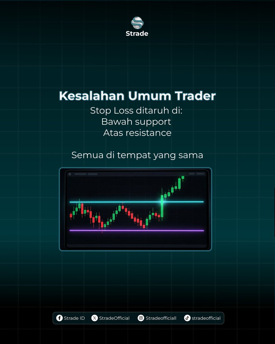 StradeOfficial's tweet photo. 🚀 Pernah SL kena duluan, baru harga jalan sesuai analisa?
Kamu nggak sendirian.
Banyak trader pasang Stop Loss di bawah support atau atas resistance area kumpulan likuiditas.
Harga sering "sweep" dulu sebelum gerak asli.
Pahami likuiditas = lihat market beda.

⚠️DISCLAIMER⚠️ https://t.co/xs9aSiBTuo