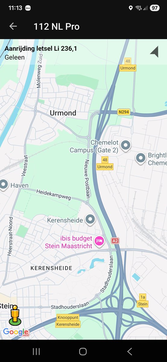 Aanrijding vermoedelijk met letsel op A2 bij Geleen