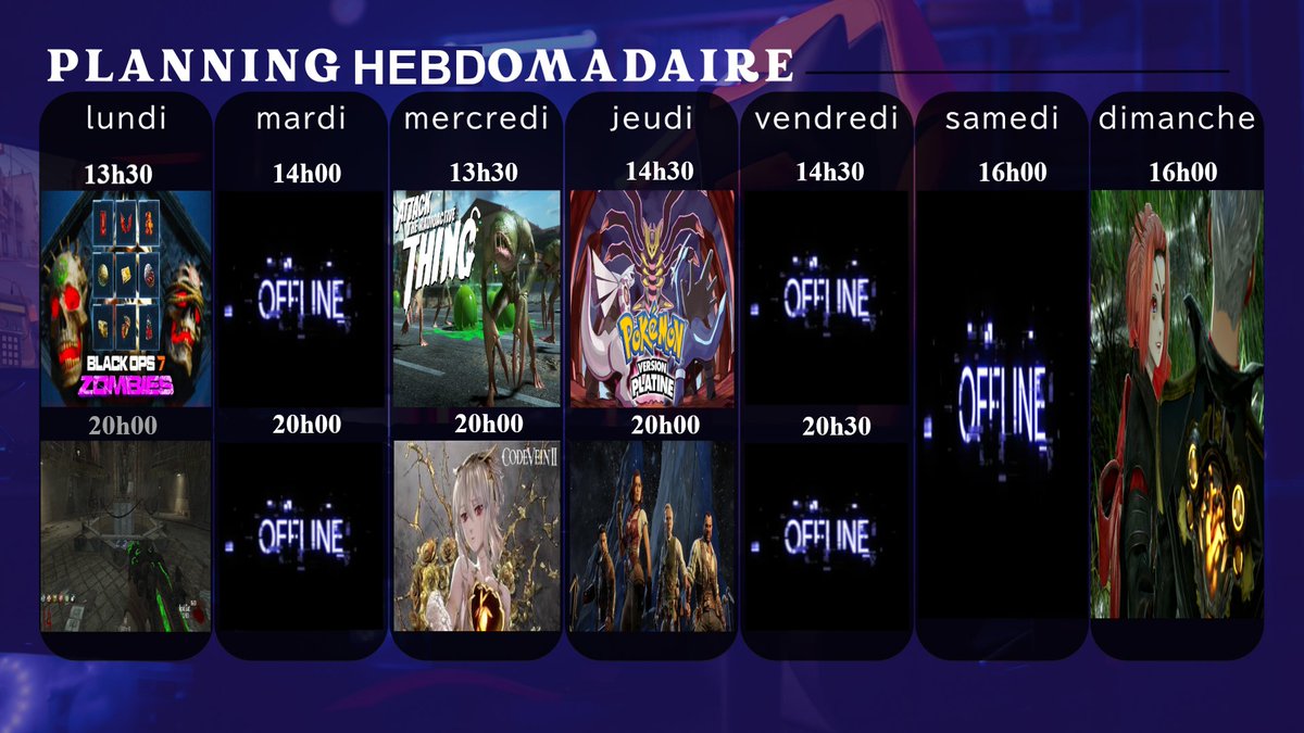 ProGGAMEUR's tweet photo. Voici les plannings de cette semaine :) : https://t.co/bBcyAgO2WL https://t.co/ZvrOIwmnh9