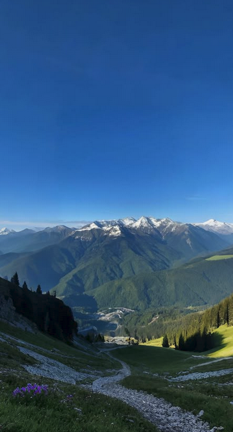 A mountain view wrapped in calm