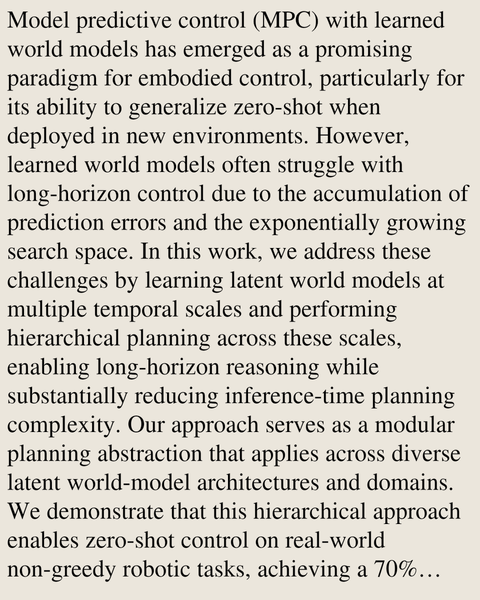 Hierarchical Planning with Latent World Models Wancong Zhang, Basile ...
