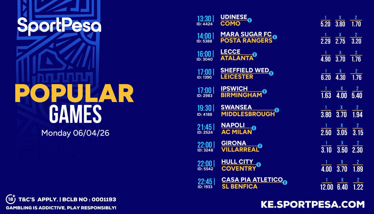 SportPesa's tweet image. Anza wiki kidosi!😜

Wasee!! Odds tumeBoost, pata upto 1000% Bonus jibambe!

Seti hata na 1 bob!

Chambua, Cheza, Shinda !

Kazi kwako! 📲spp.ke/highlights | #MakeItCount