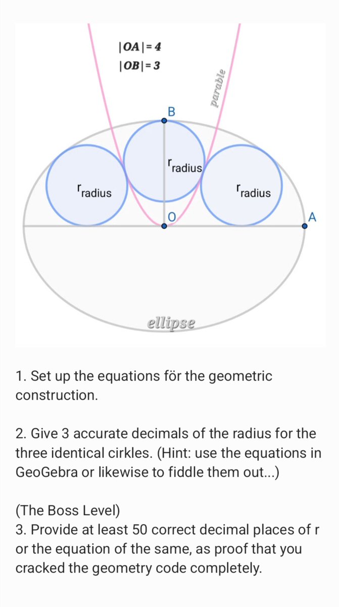JohanVadma77988's tweet photo. #euclidean #geometry
#GeometryChallange
#ThinkOutsideTheBox 
#ProblemSolving 
#MathPuzzle 
#BrainTeaser 
#RiddleTime 
#LogicalThinking 
#MindGames 
#MathChallenge 🧩 

Find the value of the radius r. https://t.co/P8lEFy7ebu