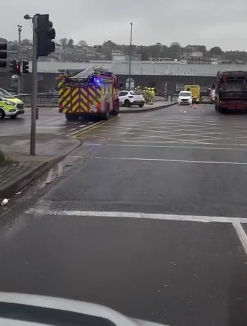 PaulByrne_1's tweet photo. One person has been taken to hospital following a collision at around 8am on Michael Collins Bridge Cork. 

It’s understood the bridge has been damaged as a result of the collision

@CorkCityFire @AmbulanceNAS @GardaTraffic https://t.co/3cjbQMvdKc