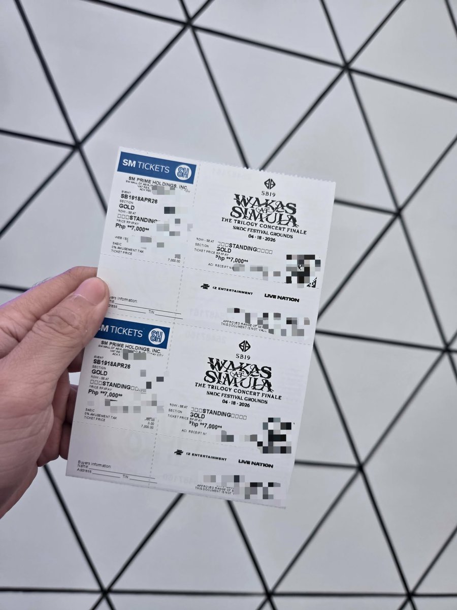 mielmen's tweet photo. Selling 2 tickets for #SB19’s "#WakasAtSimula: #TheTrilogyConcertFinale" 
Gold Standing - ₱7,000
April 18, 2026 - Saturday
#SMDCFestivalGrounds

RFS: Change of plans. Can't attend anymore. 🥺 https://t.co/MFrynW2XgN