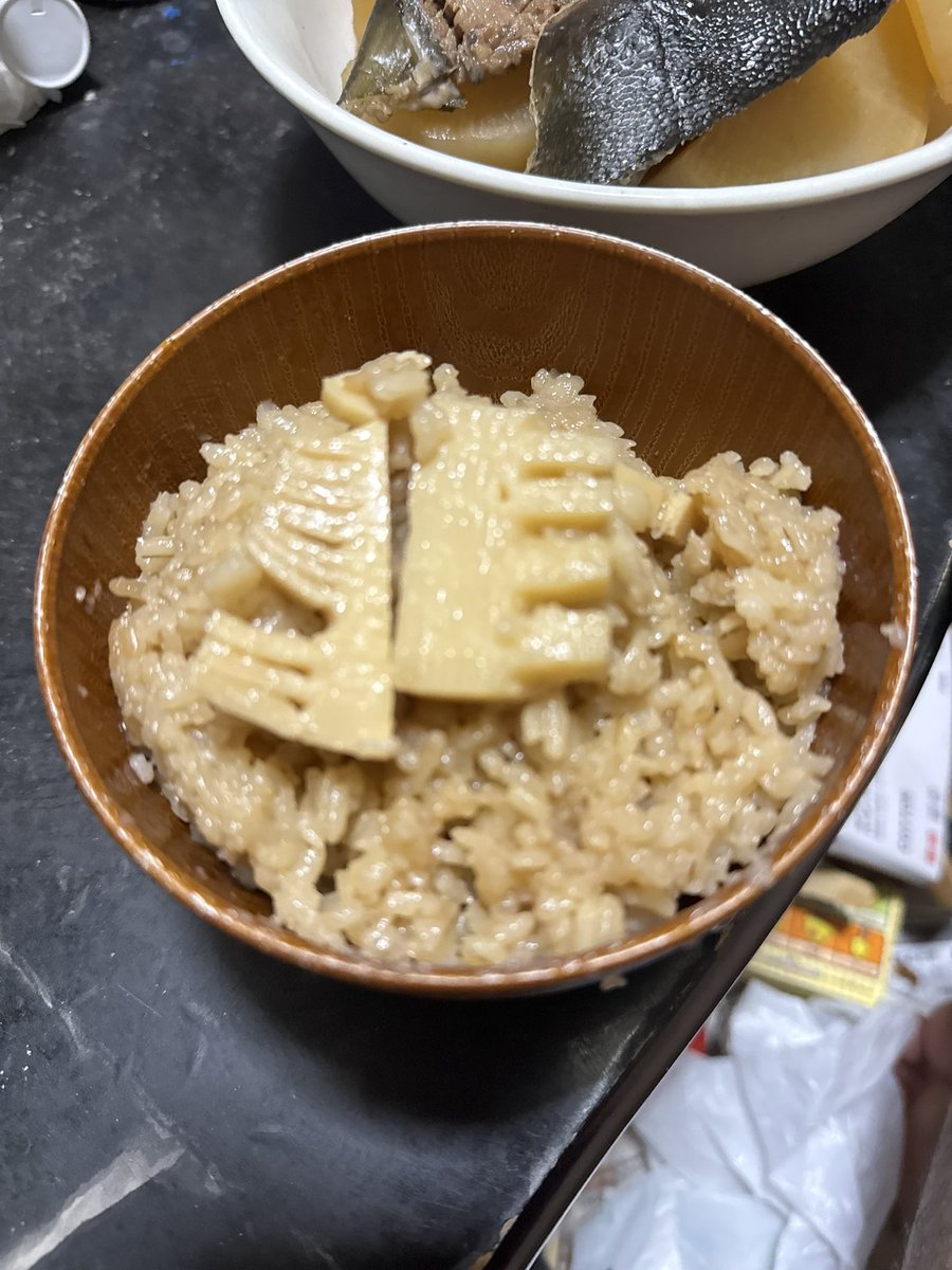 KazukiInfinity's tweet photo. 筍ご飯も炊きました🤤 https://t.co/zk9gOM04KY