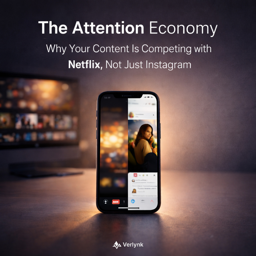 verlynktes69956's tweet image. Your biggest competitor isn’t another brand.\nIt’s whatever your audience would rather watch instead.\n\nRead more:\nhttps://verlynk.com/blog/the-attention-economy-why-your-content-is-competing-with-netflix-not-just-instagram\n\n#ContentMarketing #AudienceFirst