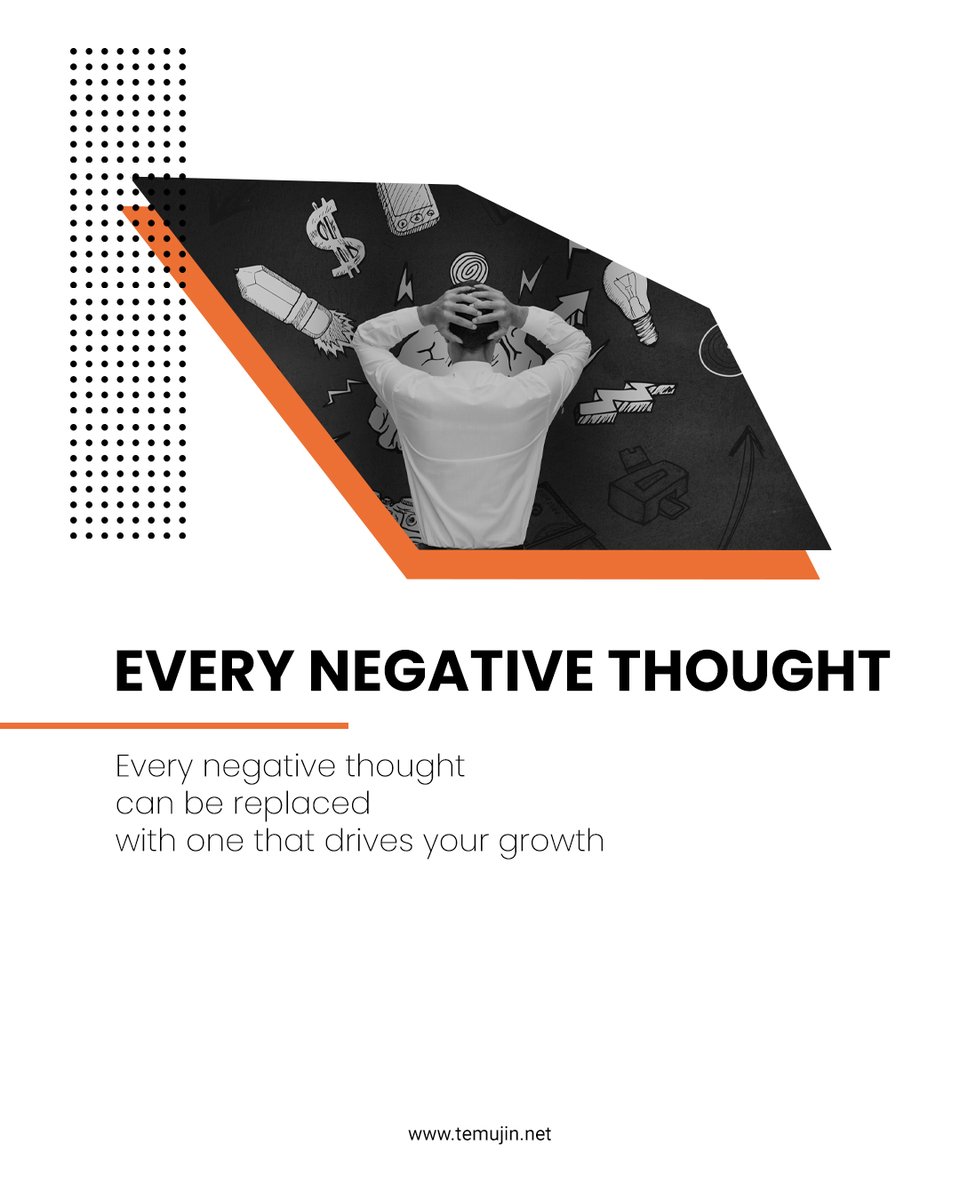 temujinworld's tweet image. Negative thoughts don’t have to define your direction.

Replacing them with empowering ones shifts your mindset, strengthens your focus, and moves you closer to your goals.

Growth starts with how you think. 🚀

#Mindset #Growth #SelfDevelopment