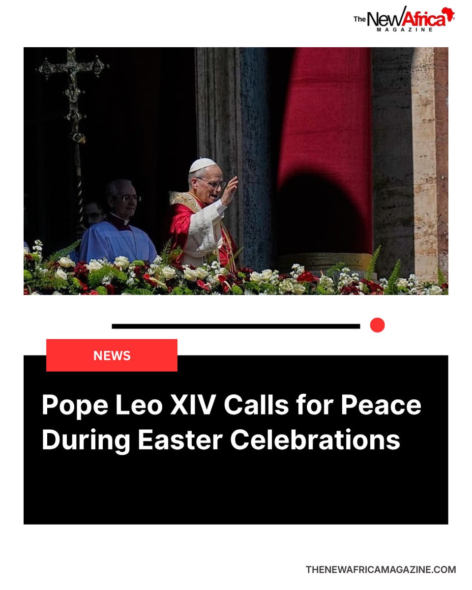 NewAfricaMag's tweet photo. In a world full of conflictโฆ one message stands out: PEACE.
Pope Leo XIV calls for unity over war this Easter, and the timing couldnโt be louder.
๐๐ฝ Read more: https://t.co/VKfROm6mWAโ
#TrendingNow #PeaceOverWar #EasterMessage #Spoon #chinwetaluagu #HappyEasterMonday https://t.co/8RW0UQwoLv
