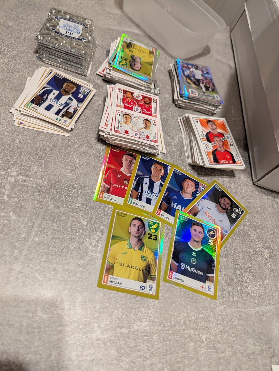 Parallel Panini Sticker Panini EFL 25/26 Football Sticker Bundle, 536 Contains Some Dupes and 6 ...