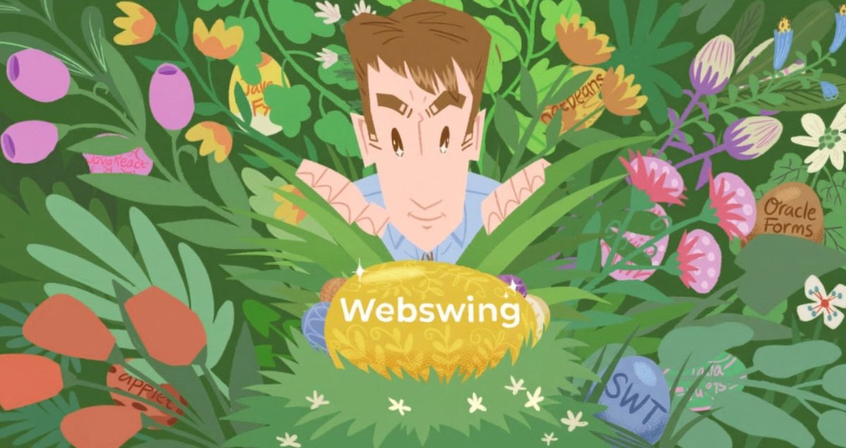 Webswing_org's tweet photo. The Webswing Easter Hunt has begun! 🔍

Owen needs your sharp eyes to uncover all the hidden technologies scattered in the grass 🌿

Think you’ve found them all? 
Drop your answer in the comments.

Let the hunt begin… good luck! 🐣

https://t.co/0w7bHvGqRx

#java #oracleforms https://t.co/YC8ZWgPkn5