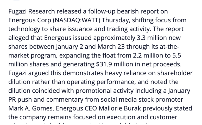 laptoptravel's tweet image. $WATT: See that @MoneyMarkStocks got the attention of Fugazi Research! But they don't understand what's coming with $WATT, do they? IYKYK - See you all at the @WOLF_Financial #SmallCap Spaces Show at 1pm Monday! x.com/i/spaces/1YxNr…