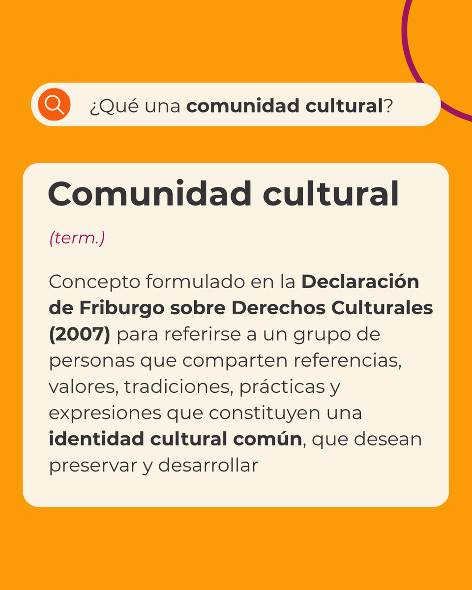 ddccgob's tweet photo. 🌎 #Glosario: 'Comunidad Cultural'
Una comunidad cultural es un grupo de personas que comparte tradiciones, costumbres, lengua, conocimientos y formas de vida, creando un sentido de pertenencia. https://t.co/0W5b9ndH72