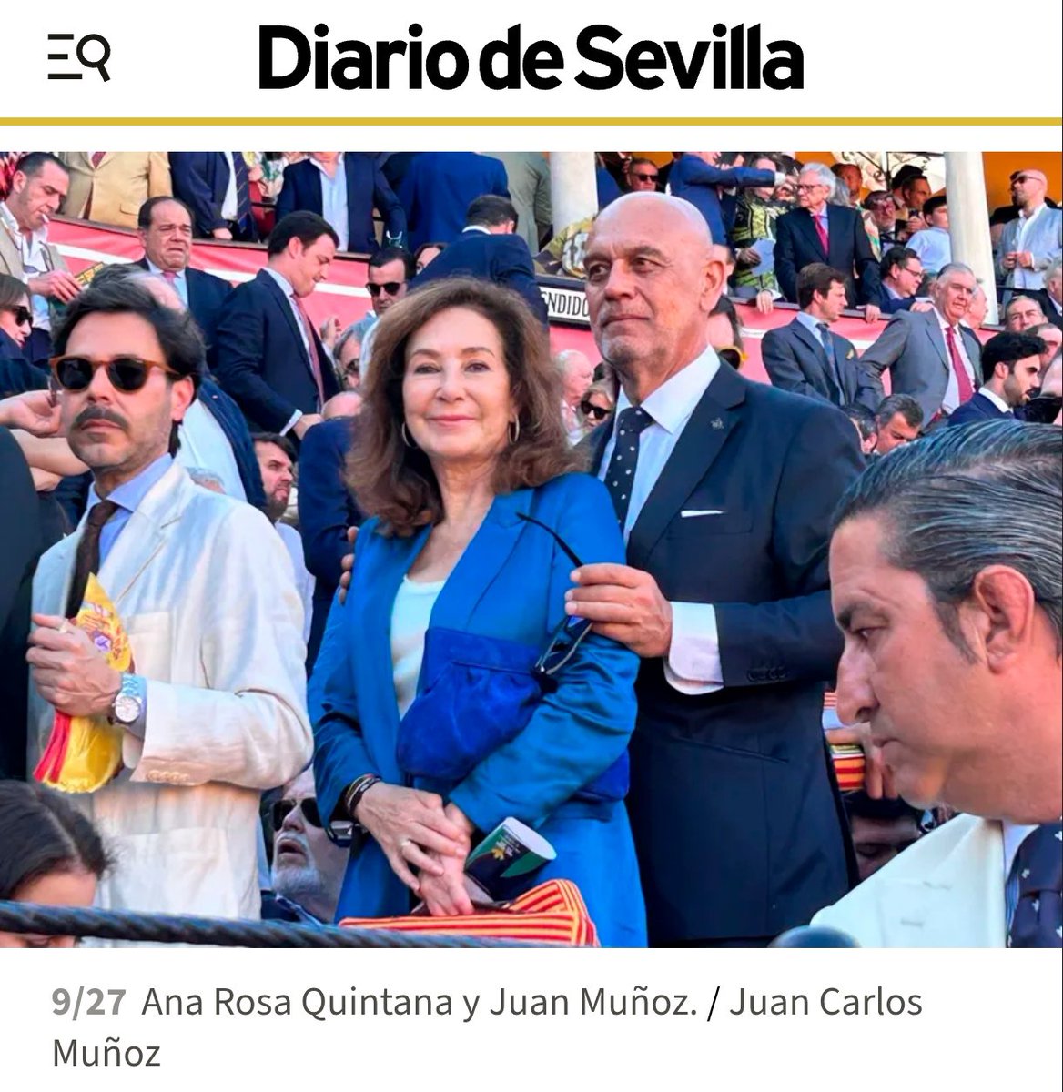 Ayer, Ana Rosa Quintana estuvo aplaudiendo al ladrón de Juan Carlos I, con su marido Juan Muñoz, condenado en trama urbanística del PP y por contratar al excomisario Villarejo. En los audios con Villarejo éste les dijo que la Operación Cataluña fue financiada por Juan Carlos I.