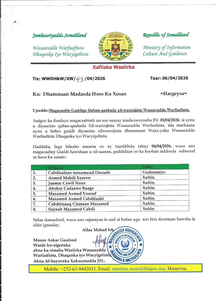 Ministry of Information│Republic of Somaliland tweet media