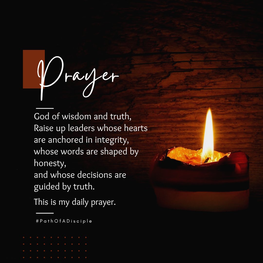 WTChaneyjr's tweet image. In a world starving for integrity, this is the prayer we need most right now. 
God, raise up leaders anchored in truth — not power, not polls, not applause.
Make this your daily prayer too. 

#PathOfADisciple #Prayer #Leadership