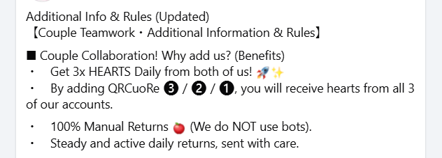 2m2m_cafe's tweet photo. 1/2
【Update: 3-in-1 #DisneyTsumTsum Heart Exchange】🚀✨
We manage everything manually as a couple to ensure the best exchange!🍎
To keep our community active and friendly, we’ve updated our entry rules. #TsumTsum https://t.co/o7FBFfttgY