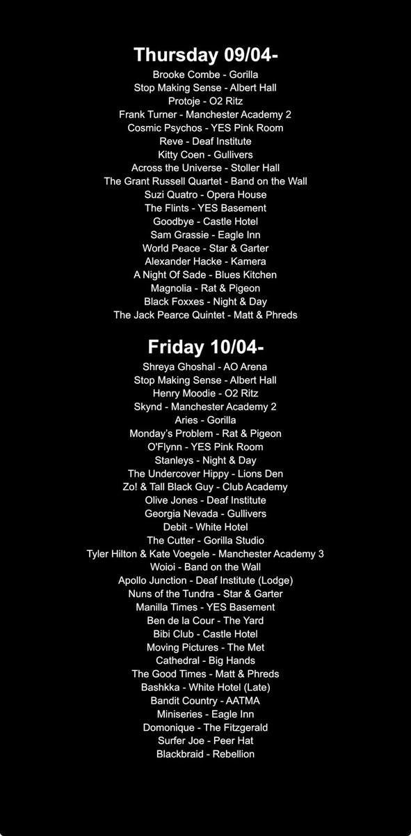 Manchester Gigs tweet media